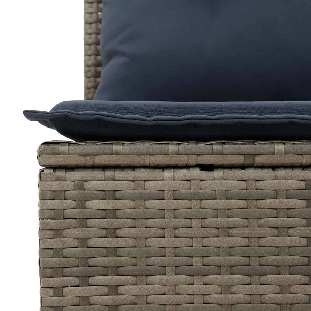 Tuinbankset – Tuinmeubelset – Tuinbank – Buitenbank – Terrasmeubelset – Grijs – Met Tafel – Weerbestendig Polyrattan – Acaciahouten Tafelblad
