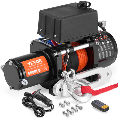Elektrische Lier – Winch – Takel – Kabellier – Draadloze Afstandsbediening – 2721,6 kg Trekkracht – Waterdicht IP55 Synthetisch Touw