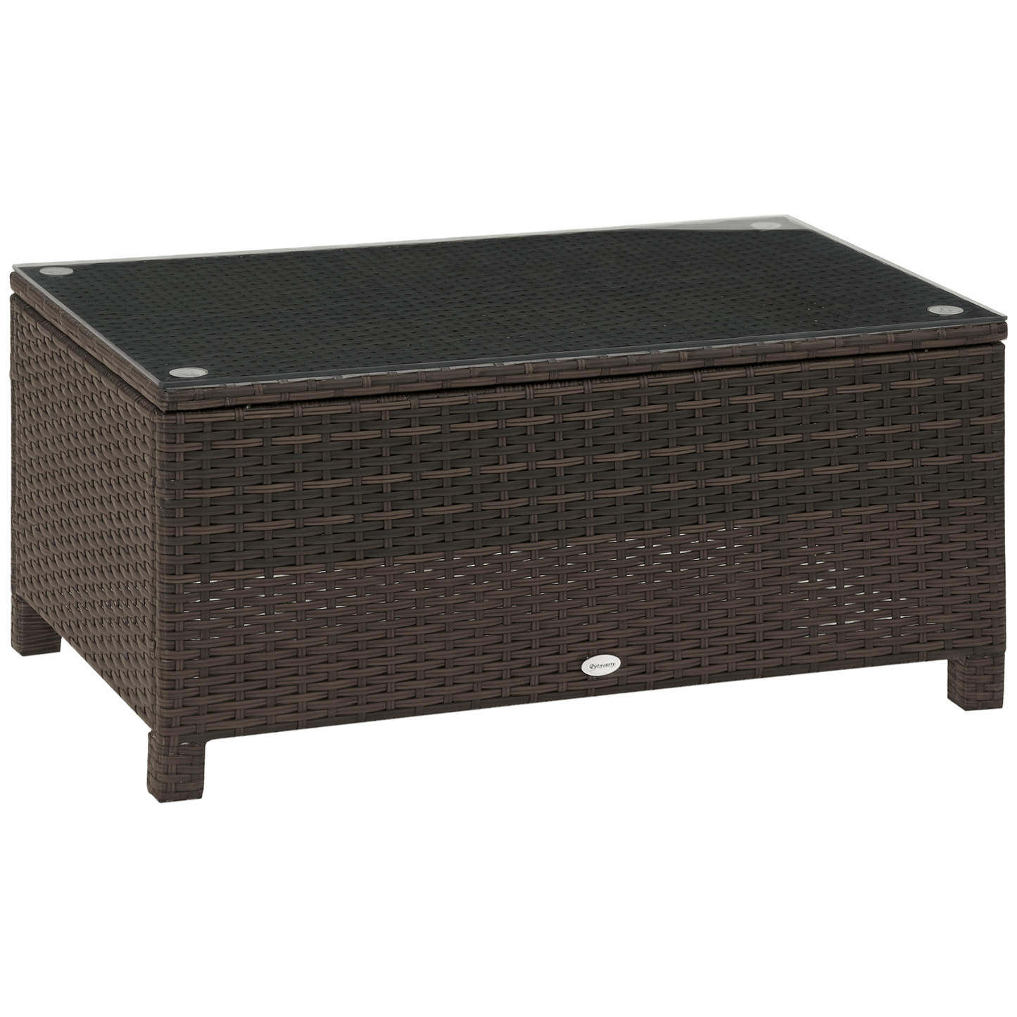 Tuin Bijzettafel – Bijzettafel – Koffietafel – Balkon Tafel – Poly Rattan Tafel – Bruin – 85x50x39 cm – Weerbestendig & Lichtgewicht