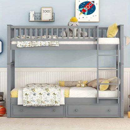 Stapelbed – Hoogslaper – Bunkbed – Kinderbed – Jongensbed – 90x200cm – Met Laden – Metaal – Ruimtebesparend – Duurzaam