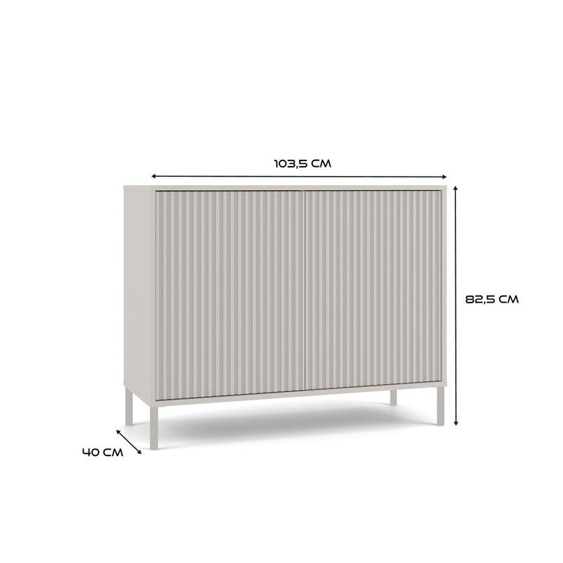 2-deurs kast – opbergkast – linnenkast – dressoir – meubel – smal design – TIP ON systeem – cashmere lamellen