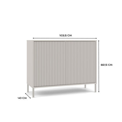 2-deurs kast – opbergkast – linnenkast – dressoir – meubel – smal design – TIP ON systeem – cashmere lamellen
