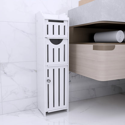 Toiletrolhouder – Toiletpapierkast – WC Rolhouder – WC Papierhouder – Toiletpapierhouder – Ultra Dun PVC Design – Compact 20x18x76 cm