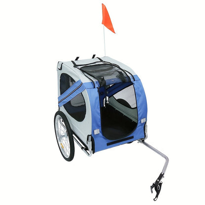 Hondenwagen – Hondenbuggy – Huisdierenwagen – Wandelwagen – Fietskar – Opvouwbaar – Stalen Frame Met Oxford Stof – Max. Draaggewicht 40 kg – Blauw/Groen/Oranje/Zwart