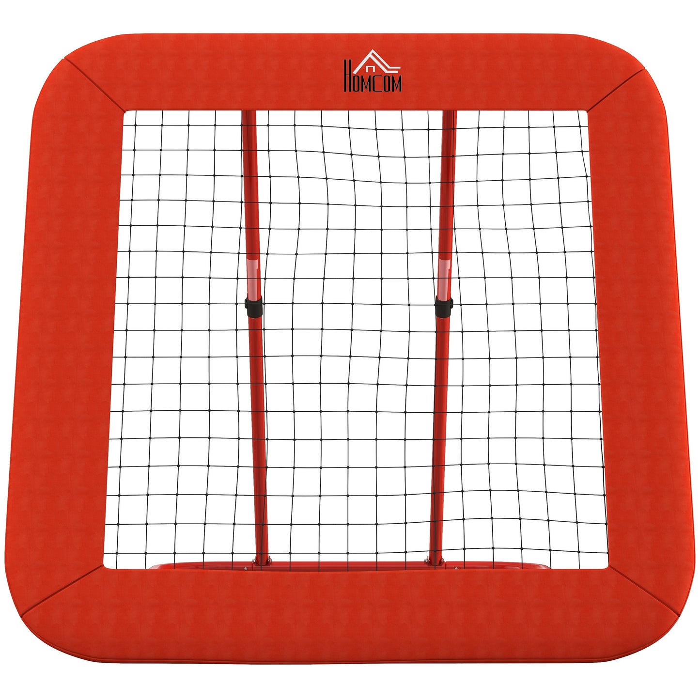 Voetbal Rebound Net – Oefennet – Terugkaatssysteem – Trainingsnet – Bal Terugkaatsnet – Verstelbaar – Opvouwbaar – Metaal Frame – Weerbestendig PE Net – Inclusief Ophanghaken – Rood