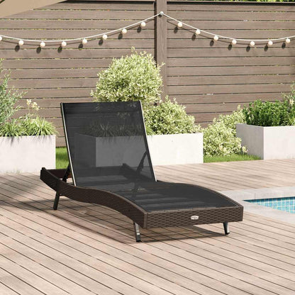 Loungechair – Loungestoel – Fauteuil – Relaxstoel – Tuinstoel – Verstelbaar Rugleuning 5-standen – Weerbestendig Poly Rattan Met Stalen Frame