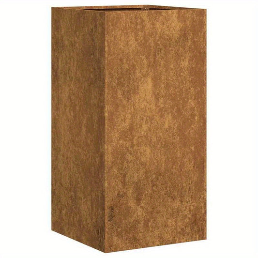 Plantenbak Buiten – Grote Plantenbak – Balkonbak – Terrasbak – Bloembak – Bruin – Duurzaam Cortenstaal – Weerbestendig 40x40x80 cm