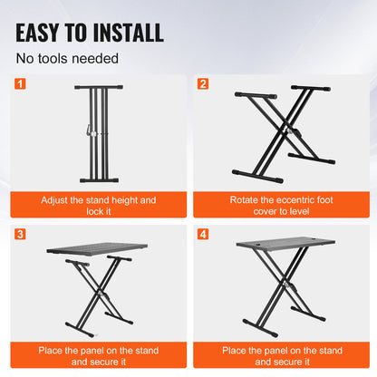 DJ tafel – DJ booth – DJ stand – Muziektafel – Mixer tafel – Verstelbare hoogte – Stabiel legeringsstaal frame