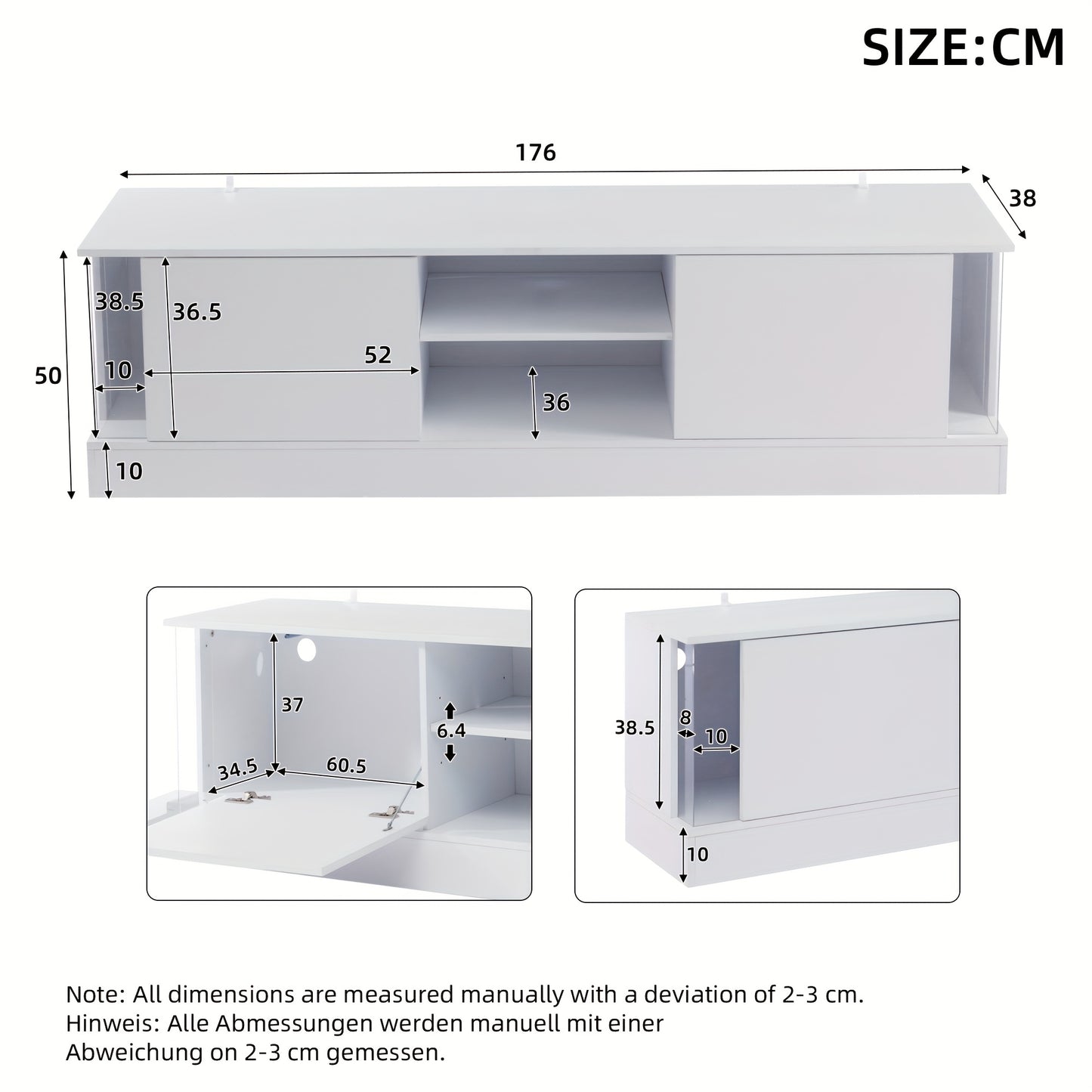 White High-Gloss Metal TV Stand for 70-Inch TVs - Floor Standing with Shelves, Modern Minimalist Design for Living Room, Durable & Stylish Storage Solution, Tv Table for Living Room, Contemporary Furniture, Sleek Finish