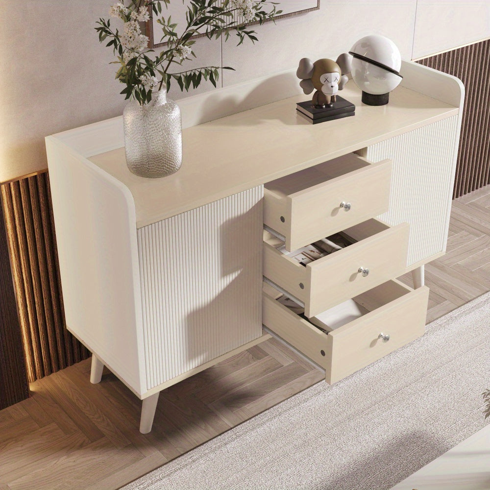 Dressoir – Ladekast – Opbergkast – Buffetkast – Kast – Modern – MDF Materiaal – 117,5 cm – Wit Houtlook