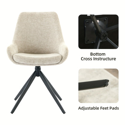 Eetkamerstoel – Kuipstoel – Draaistoel – Keukenstoel – Stoel – 360 Graden Draaibaar – Metalen Frame – Gestoffeerd Comfort – Set Van 2 – Groen