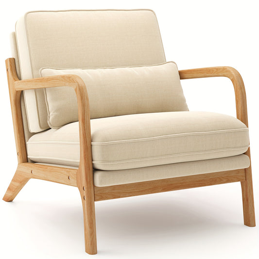 Single Zits Bureaustoel – Fauteuil – Werkstoel – Gaming Stoel – Leunstoel – Zacht Kussen & Gooi Kussen – Massief Houten Frame – Duurzaam & Comfortabel