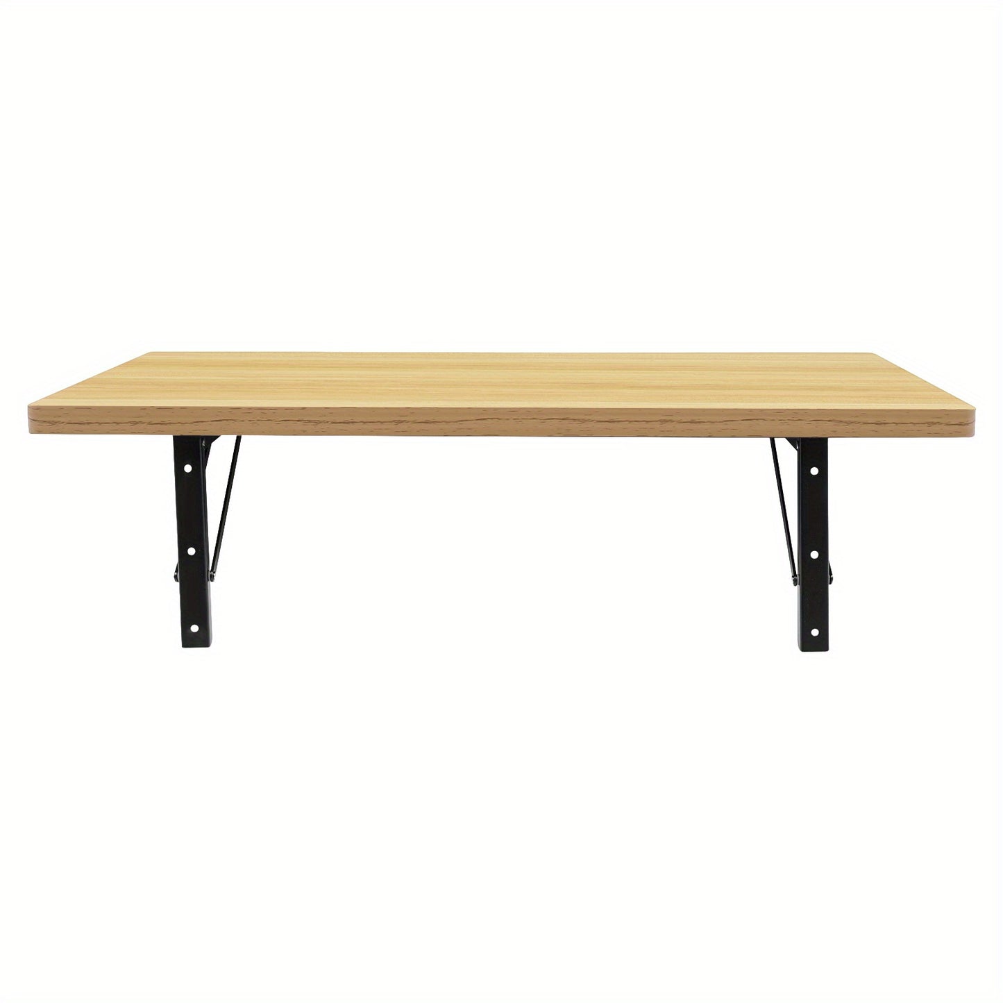 81.28x45.72 cm Heavy-Duty Foldable Wall-Mounted Workbench with Adjustable Height (56.9cm-91.95cm) - Space-Saving Metal Frame & Wood-Like Surface, 49.9 KG Capacity, Manual Operation for Workshop, Garage, Home Office - Modern M