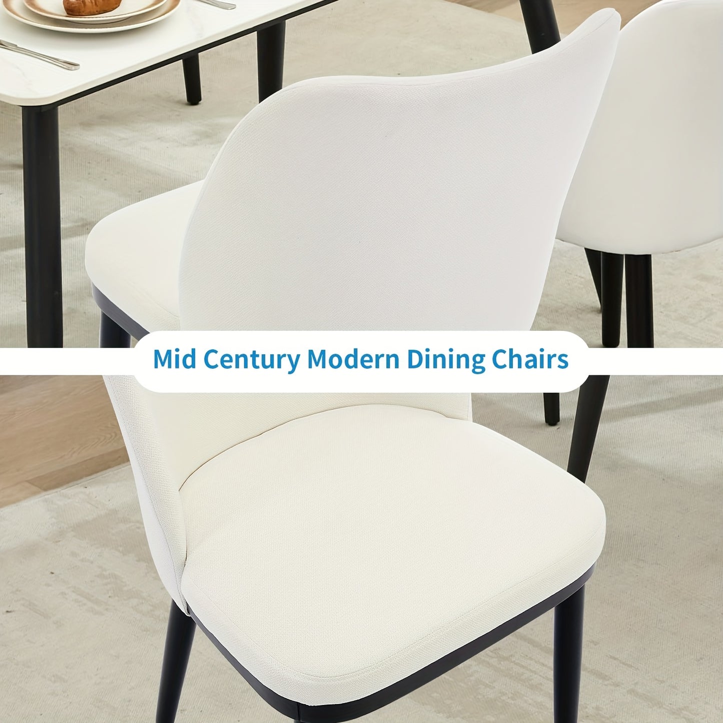 Eetkamerstoel – Stoel – Kuipstoel – Keukenstoel – Zithoekstoel – Set van 2 – Stevige Metalen Poot – Compact en Gemakkelijk te Monteren