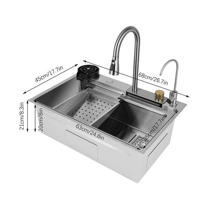 Heavy-Duty 304 Stainless Steel Sink - 8-Inch Large Capacity with Anti-Clog Drain, Noise-Reducing Mats & Anti-Condensation Design for Kitchen, Bathroom, Farm, Garage, Laundry - Commercial & Home Use, Stainless Steel Kitchen Si