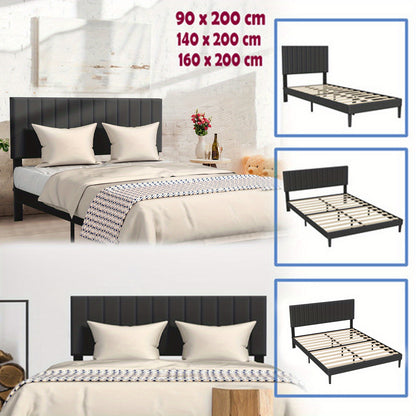 Bed – Eenpersoonsbed – Tweepersoonsbed – Fluwelen Bed – Gestoffeerd Bed – 160x200 cm – Stevig MDF Frame – Zachte Fluwelen Bekleding