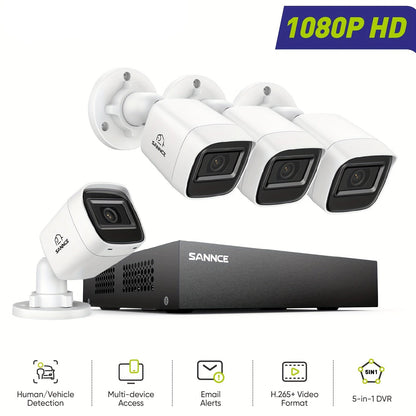 8-kanaals 1080P beveiligingssysteem – CCTV cameraset – videosysteem – bewakingscamera’s – DVR recorder – Zonder HDD – Infrarood nachtzicht 20m – Smart detectie voertuigen en personen
