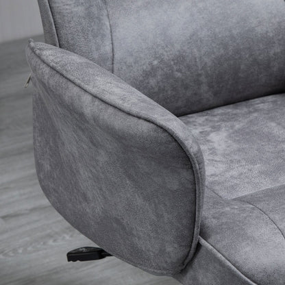Bureaustoel – Ergonomische Stoel – Office Chair – Draaistoel – Werkstoel – Verstelbare Hoogte – Kantelfunctie – Gewatteerde Zitting – Lichtgrijze Stof – Max 120 kg