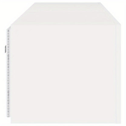 Wandkast TV – Wandschap – Opbergkast – Mediarek – Muurkast – Set Wit – MDF Duurzaam – 80x35x31 cm