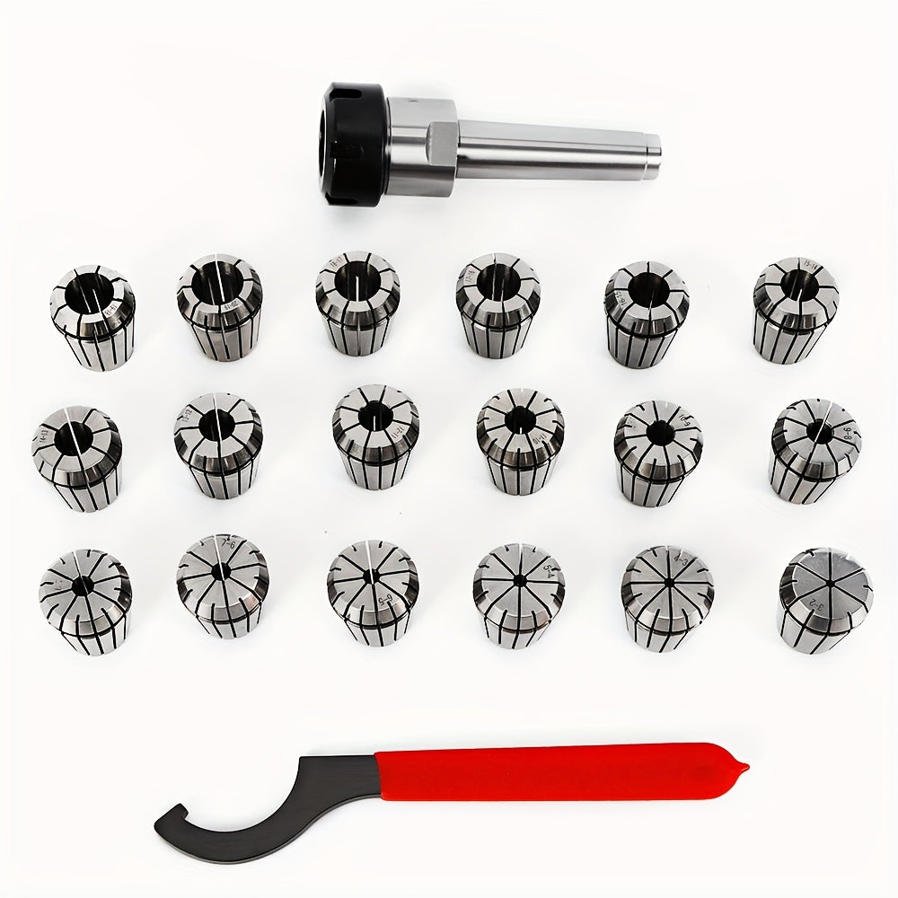 21-delige ER32 MT3 veerklemset – Collet Set – Klemhouder – Gereedschapsklem – CNC Collet – Hoogwaardig gehard staal – Precies trillingsvrij klemmen