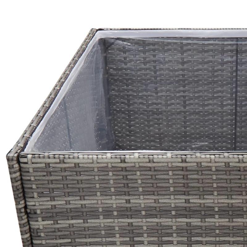 Bloemenrek – Bloemenstandaard – Plantenrek – Plantentafel – Plantenhouder – Polyrattan – Weerbestendig – 80x80x80 cm – Grijs