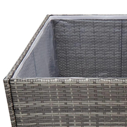 Bloemenrek – Bloemenstandaard – Plantenrek – Plantentafel – Plantenhouder – Polyrattan – Weerbestendig – 80x80x80 cm – Grijs