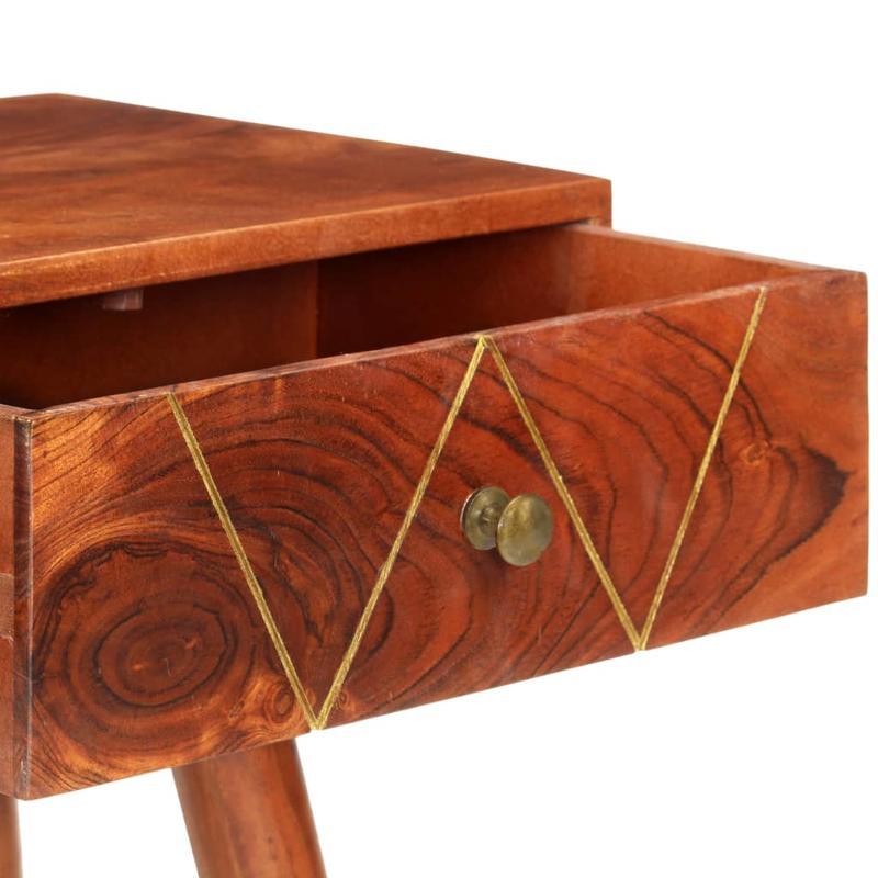 Acacia Houten Sidetable – Wandtafel – Console Tafel – Houten Tafel – Bijzettafel – Rustiek Design – 90x35x76 cm – Gouden Accenten