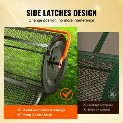 Compoststrooier – Meststrooier – Grondstrooier – Turfstrooier – Verstelbare Handgreep – Gepoedercoat Staal – Werkbreedte 60 Cm