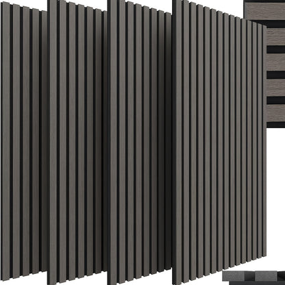 3D Acoustic Panels, Set OF 4, 120x60x2.1cm, Wood-look Wall Panels, Wall Cladding for Effective Sound Insulation, with Felt Soundproofing, for Living Room, Office, Recording Studio, Dressing Room
