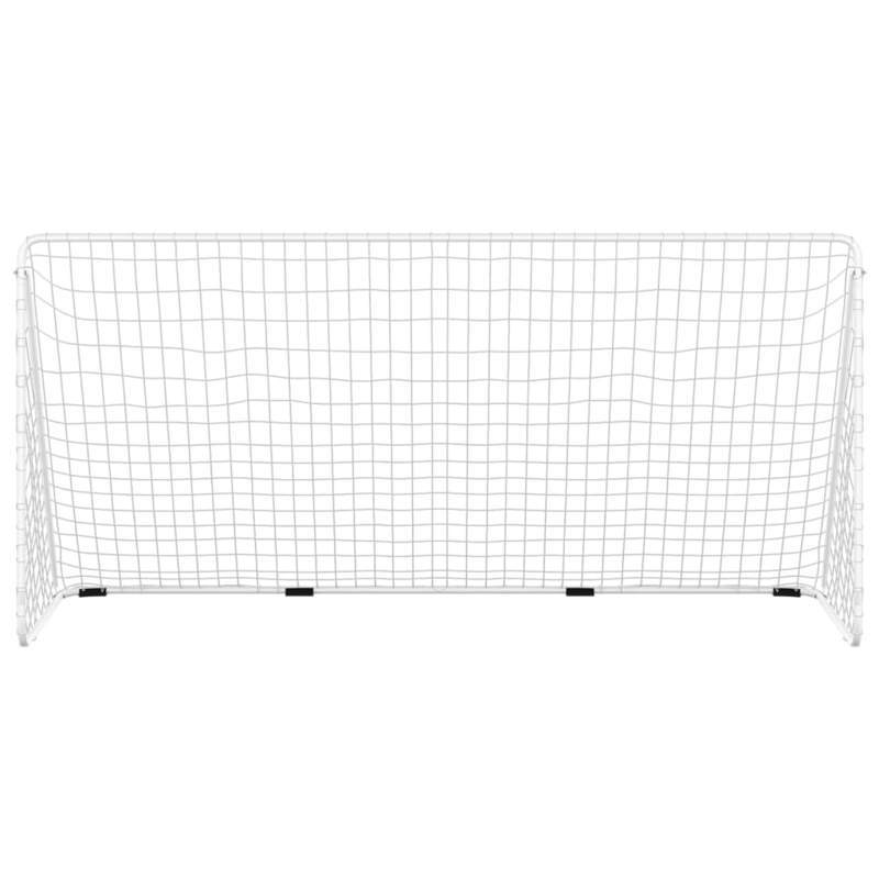 Wit Stalen Voetbaldoel – Voetbalgoal – Football Goal – Soccer Goal – Voetbalnet – 366x122x182 cm – Weerbestendig Staal