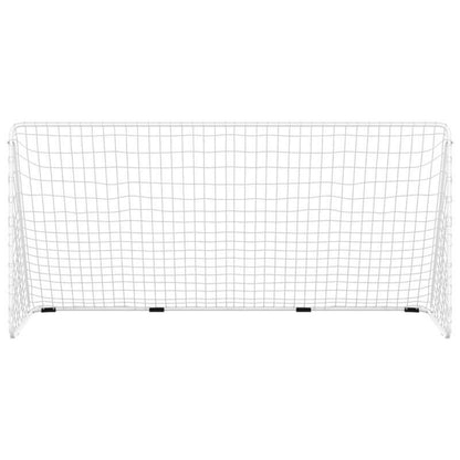 Wit Stalen Voetbaldoel – Voetbalgoal – Football Goal – Soccer Goal – Voetbalnet – 366x122x182 cm – Weerbestendig Staal
