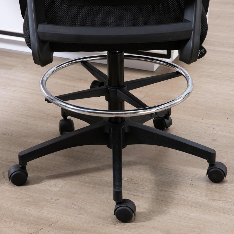 Bureaustoel – Ergonomische Stoel – Office Chair – Computerstoel – Bureaustoelen – Verstelbare Hoogte – Voetsteun & Lendensteun – Stevige 5-Wiel Basis