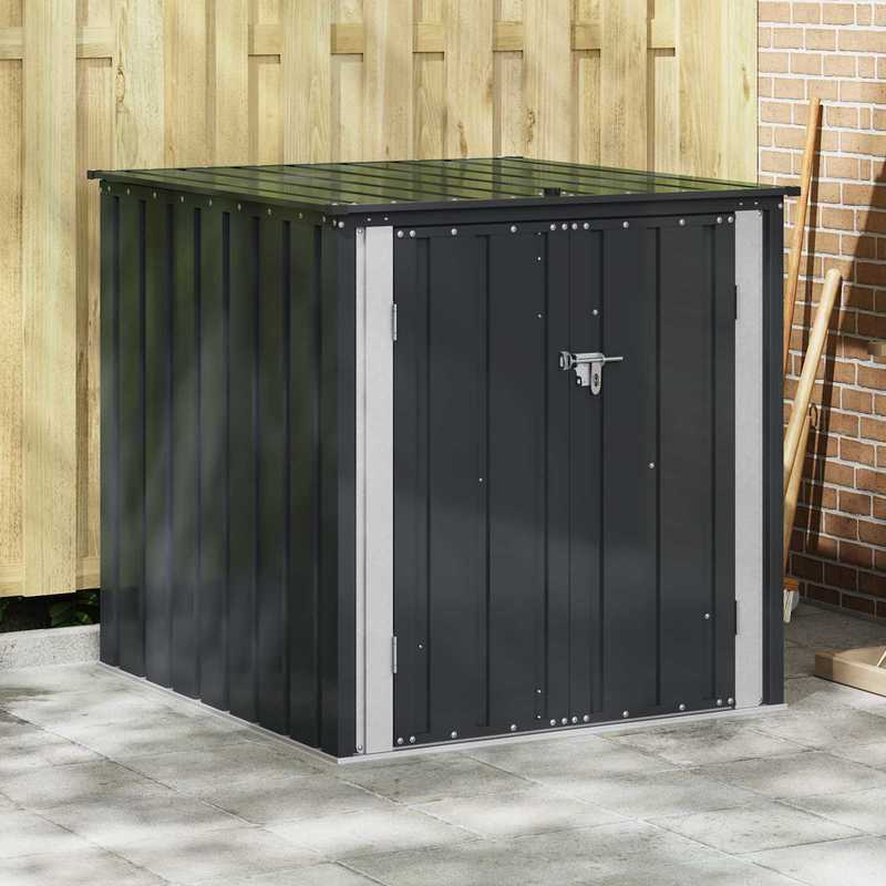 Tuinkist – Tuinbox – Tuinopslag – Opbergkist – Opbergbox – Zwart – Stalen Tuinkist – Ruim Formaat 101,5x107x100 cm