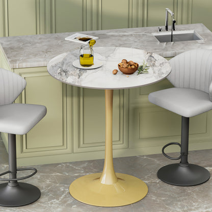 Marmeren Tafel – Eettafel – Salontafel – Bijzettafel – Console Tafel – Vuurvast – Vlekbestendig – 12mm Kunstmarmer – Gouden Accenten