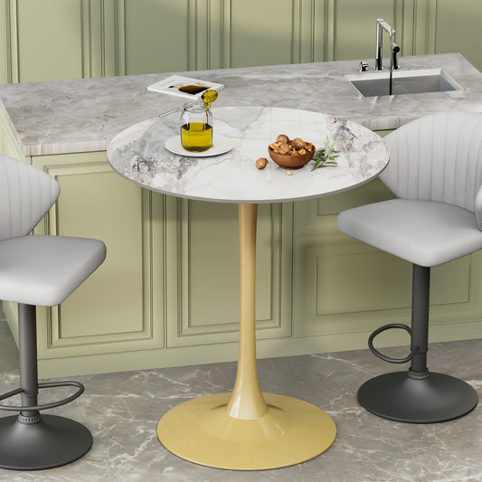 Marmeren Tafel – Eettafel – Salontafel – Bijzettafel – Console Tafel – Vuurvast – Vlekbestendig – 12mm Kunstmarmer – Gouden Accenten
