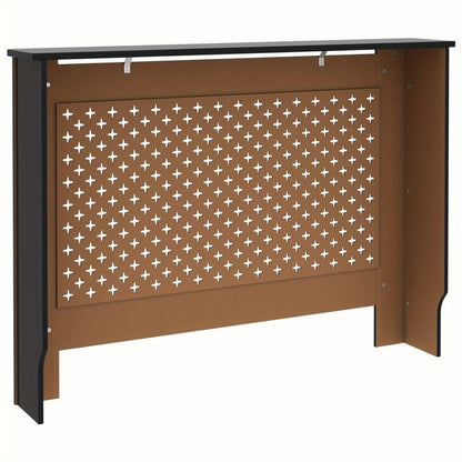 Radiatorombouw – Radiatorafdekking – Radiatorkast – Verwarming Ombouw – Radiatorpaneel – Zwart MDF – 112x19x81,5 cm – Eenvoudige Wandmontage