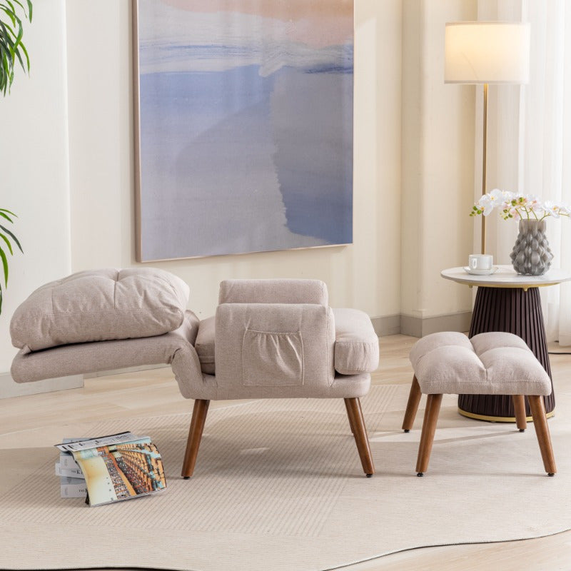 Fauteuil – Relaxfauteuil – Lounge Stoel – Verstelbare Stoel – Zitstoel – Met 5-standen Rugleuning – Ergonomisch Metalen Frame – Comfortabel Gewatteerd Zitkussen