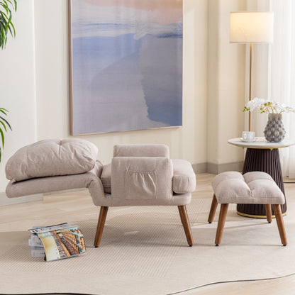 Fauteuil – Relaxfauteuil – Lounge Stoel – Verstelbare Stoel – Zitstoel – Met 5-standen Rugleuning – Ergonomisch Metalen Frame – Comfortabel Gewatteerd Zitkussen