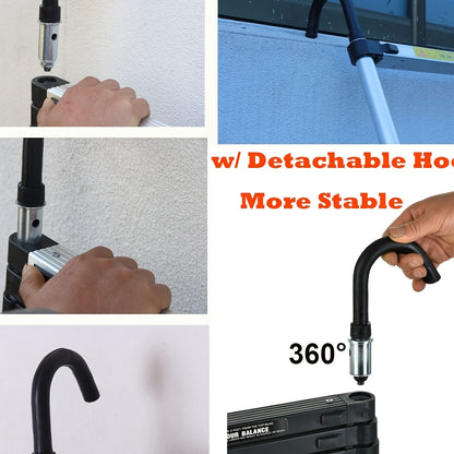 Telescopische Ladder – Uittrekbare Ladder – Opvouwbare Ladder – Aluminium Ladder – Multi Functionele Ladder – 5 Meter – Lichtgewicht & Veilig Met Haak