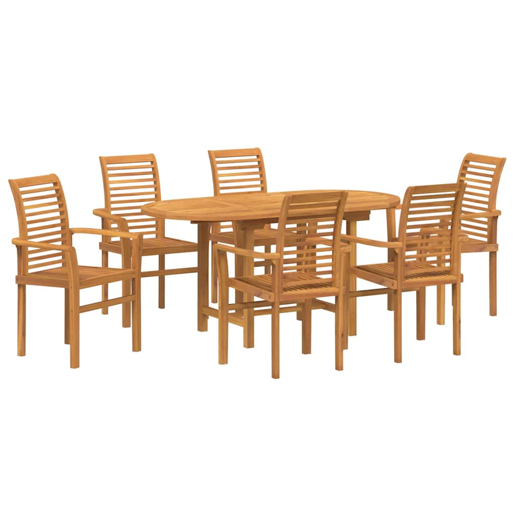 Tuinset – Dining Set – Bistroset – Loungeset – Tuinmeubelset – Massief Acaciahout – 7 Persoons – Weerbestendig – Ergonomisch Comfort