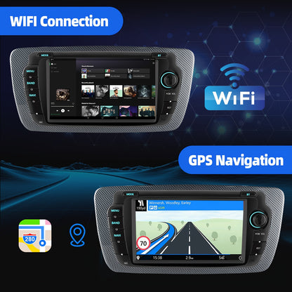 ESSGOO 2+64G Auto Radio Android 14 Car Stereo Multimedia Player 2 DIN Fit 7 Inch/17.78cm For Seat Ibiza MK4/6J 2009-2013 With Wireless Carplayer, Android Auto, WiFi FM RDS Radio USB SWC Mirror Link with Microphone