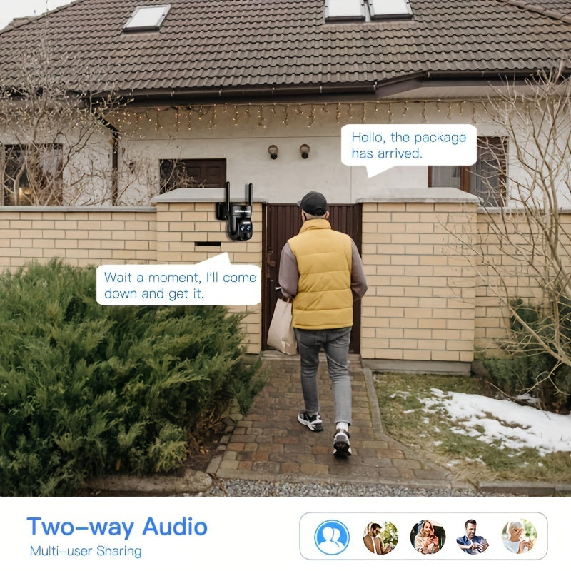 Beveiligingscamera – Bewakingscamera – Camerabewaking – Buitencamera – 4x 3MP PTZ 2K Resolutie – Solar Paneel & Kleurennachtzicht