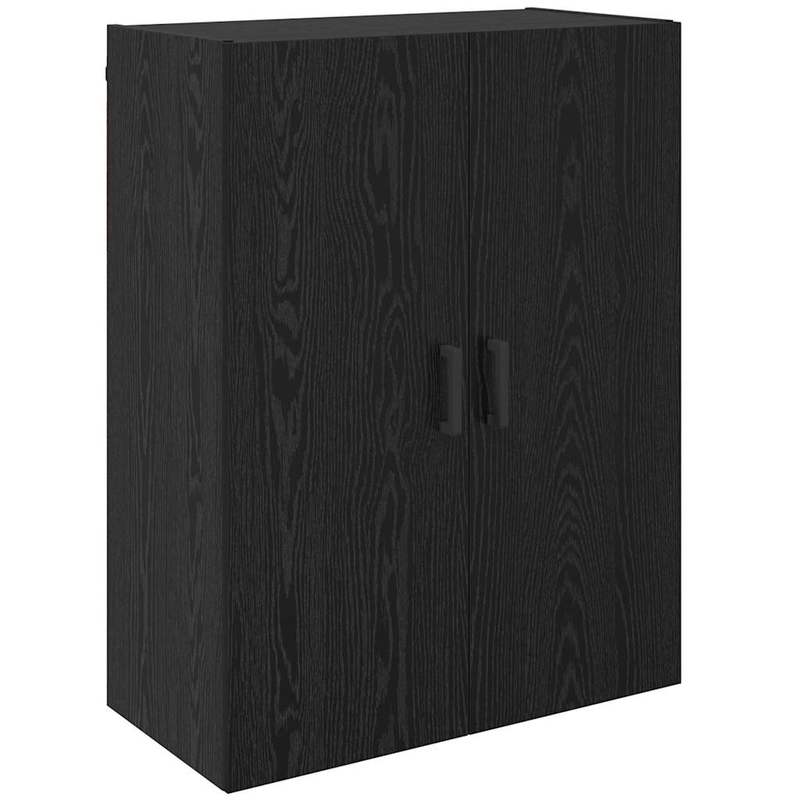 Muurkast – Wandkast – Opbergkast – Hangkast – Kast Zwart Eiken – 2-Delig Set – Duurzaam Hardhout – 69,5x34x90 cm
