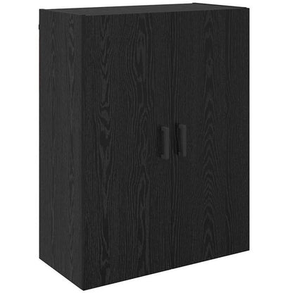 Muurkast – Wandkast – Opbergkast – Hangkast – Kast Zwart Eiken – 2-Delig Set – Duurzaam Hardhout – 69,5x34x90 cm