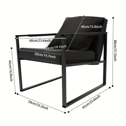 TOOL1SHOOO Modern 58.93x65.02x80.01 cm Armchair - Sponge-Filled Ergonomic Design, Sturdy Iron Frame, Easy Assembly Indoor/Outdoor Lounge Chair for Living Room, Office, Bedroom, Guest Room & Dining Room, Indoor Outdoor Chair,