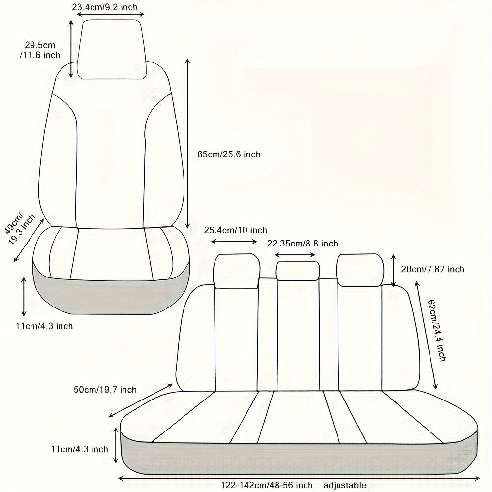 Autostoelhoezen 5-Zits – Seat Covers – Stoelhoezen Auto – Autorokers – Autostoel Bekleding – Waterafstotend Kunstleer – Airbag Compatibel Met Hoofdkussen En Lendensteunkussen