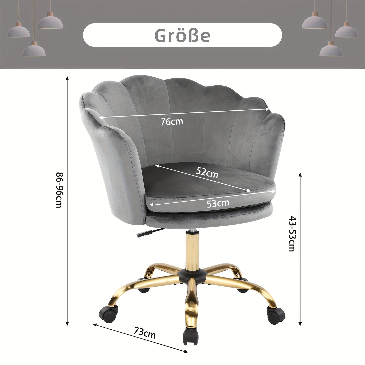 Bureaustoel – Office Chair – Werkstoel – Study Chair – Bureaustoel Velvet Groen – Verstelbare Hoogte – 360° Draaibaar Met Wieltjes