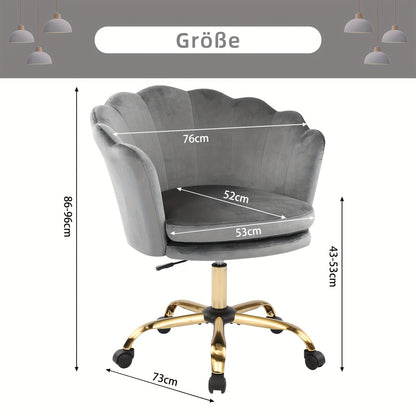 Bureaustoel – Office Chair – Werkstoel – Study Chair – Bureaustoel Velvet Groen – Verstelbare Hoogte – 360° Draaibaar Met Wieltjes