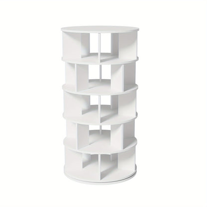 Schoenenrek – Schoenenkast – Schoenenbank – Schoenenhouder – Schoenenopberger – 5 Niveaus – Draaihoek – Wit – 115 cm Hoog – 60 cm Breed – Kunststof & Non-woven