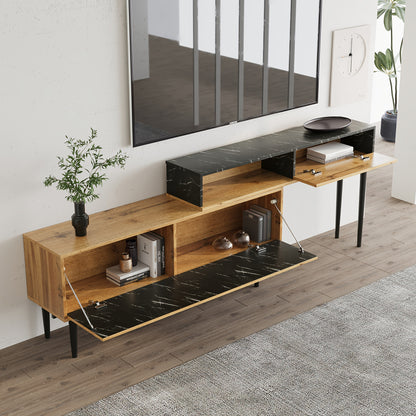 Tv Meubel – TV Kast – TV Dressoir – TV Meubelen – TV Kasten – Hardhouten Nerfstructuur – Compact Met Ruime Opslag